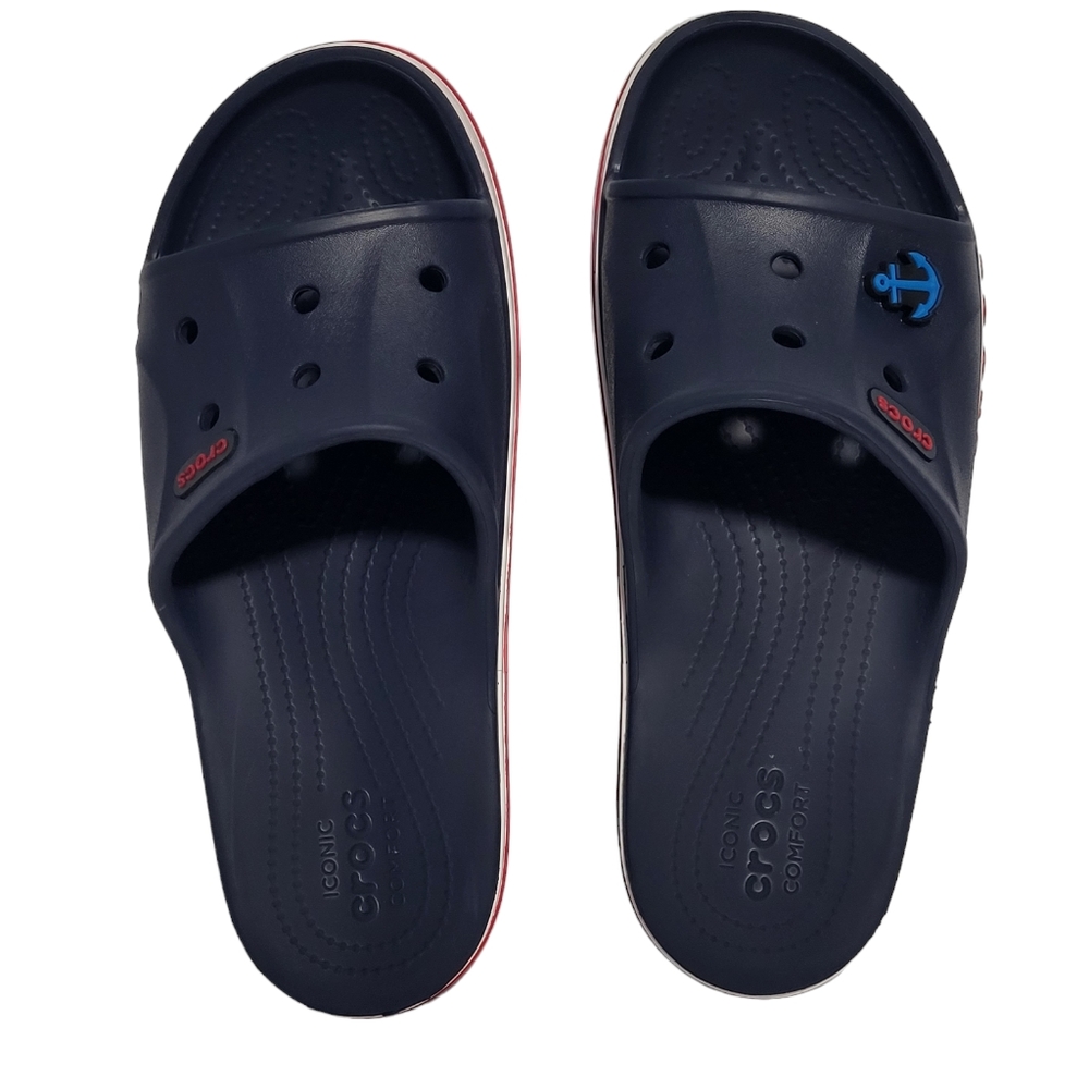 Crocs Unisex Sandal Bayaband Slide Size 8M/10F Blue Slip On Comfort Sandal. - Picture 3 of 8